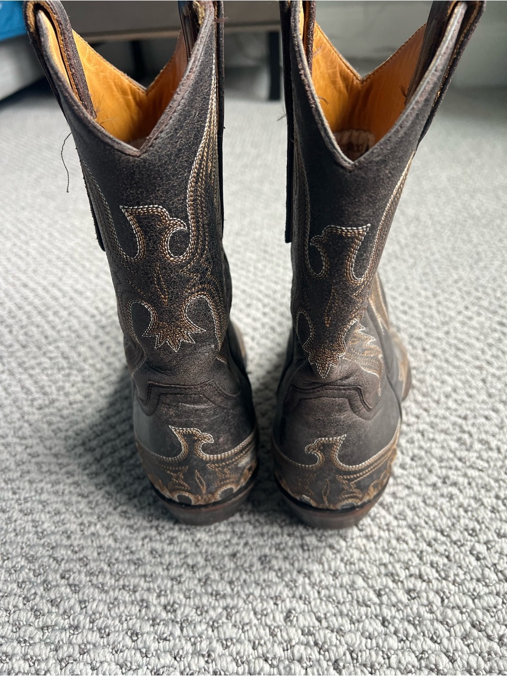 Old Gringo Dark Brown Embroidered Pointed-Toe Heeled Boots - Picture 2 of 5